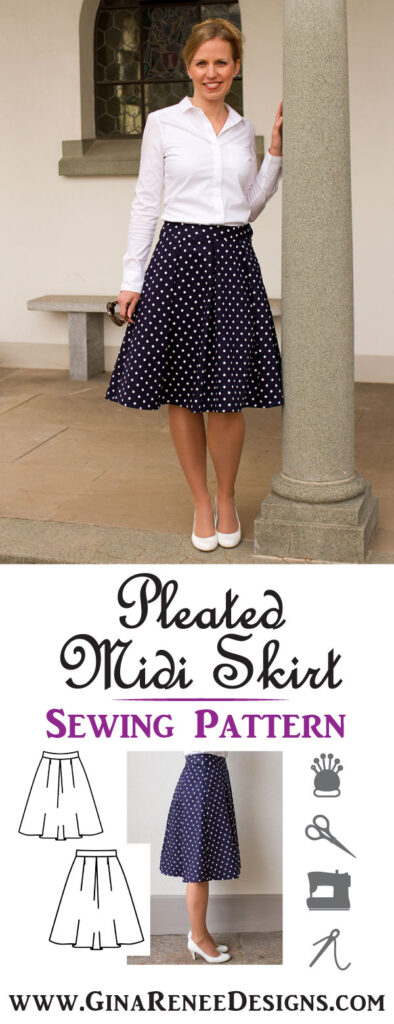 Skirt Pattern - Classic Midi Sewing Pattern | Gina Renee Designs