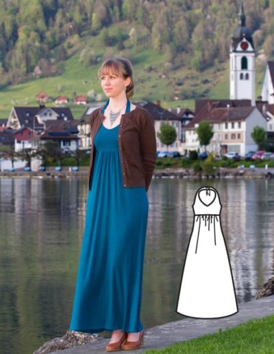 Knit Maxi Dress Pattern - Halter Dress Pattern
