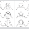 Sketches of Styled Tops and Blouse Fashion Design, Tie Neck, Vintage Ruffle, Tube top, Surplice Tops, Wrap and Tunic Tops.