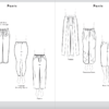 Sketches of Standard Pants, Jeans, Leggings, Pajamas and Plazzo.