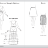 Sketches of standard skirts waistline and length options.