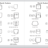 Sketches of Patch Pockets Fashion Design.