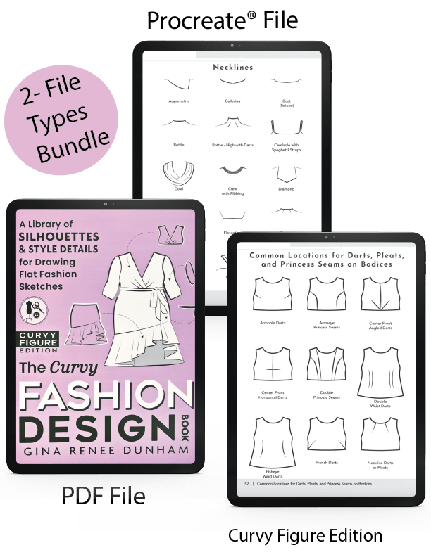 Product listing for The Curvy Fashion Design Book Bundle 2-pack of the