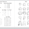 Sketches of flat faces for Fashion with detailed hair facial features.