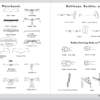 Sketches of waistbands, belts, beltloops, buckles, drawstrings, rivets, topstitching, and trims.